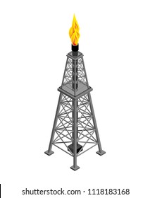 Gas tower Isometric . Industrial object. Vector illustration