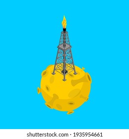 Gas tower on Moon. Minerals from another planet.