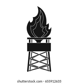 Gas tower.Oil single icon in black style vector symbol stock illustration web.
