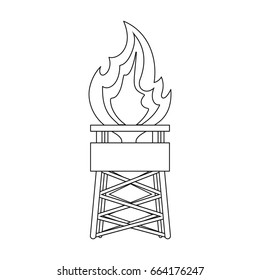 Gas tower.Oil single icon in outline style vector symbol stock illustration web.