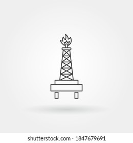 gas tower single isolated icon with modern line or outline style