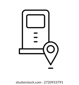Gas Tracker Outline Icon Vector Illustration