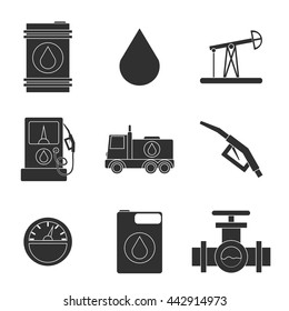 Gas trade vector icon set