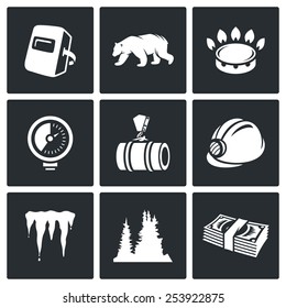 Gas transit Vector Icons Set