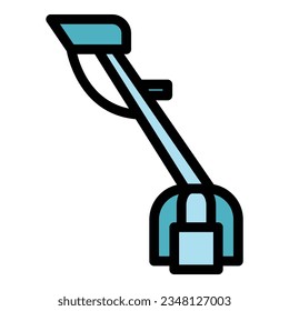 Gas trimmer icon outline vector. Lawn grass. Agriculture tool color flat