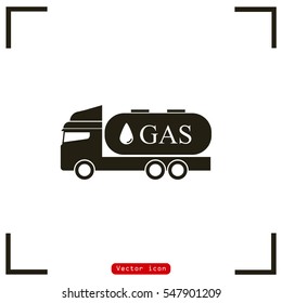 Gas truck flat icon. Vector illustration EPS10