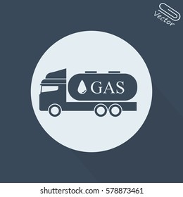 Gas truck flat icon. Vector illustration EPS10