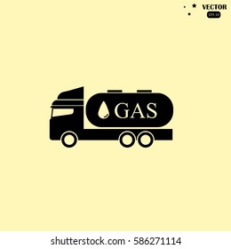 Gas truck flat icon. Vector illustration EPS10