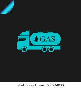 Gas truck flat icon. Vector illustration EPS10