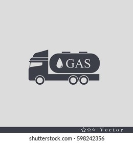 Gas truck flat icon. Vector illustration EPS10