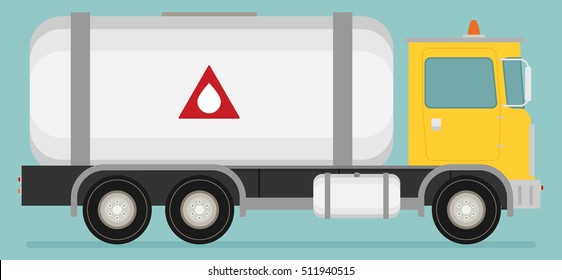 Gas truck flat vector