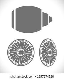 Gas Turbine Vector Icon Set