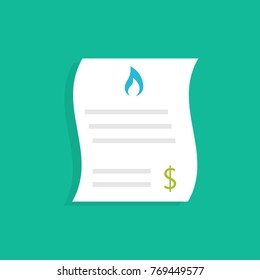 Gas utility bills. Vector illustration