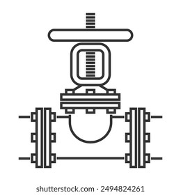 Gasventil Illustration in Fettdruck und Seitenansicht - Vergasungstor für fossile Gase