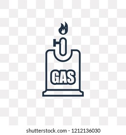 Gas vector outline icon isolated on transparent background, high quality linear Gas transparency concept can be used web and mobile