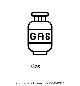 Iconos de contorno del vector de gas. Material gráfico simple