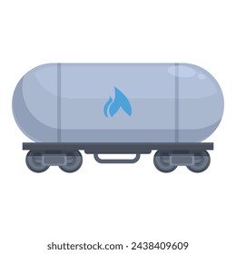 Gas wagon tank icon cartoon vector. Production pipeline station. Fuel tanker stove