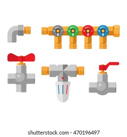 Gas or water crane flat icon vector illustration