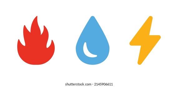 Gas Water Electricity icon in graphic design. Vector illustration