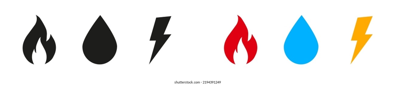 Gas, water, electricity vector icon. Sorry icons isolated on white background. Vector illustration eps10