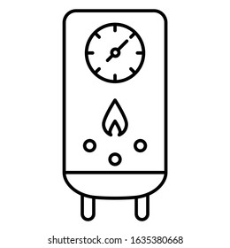 Gas Water Heater Design, Combi boiler on white background, Bathroom Appliance vector Icn Concept