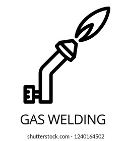 Gas welding icon. Outline gas welding vector icon for web design isolated on white background