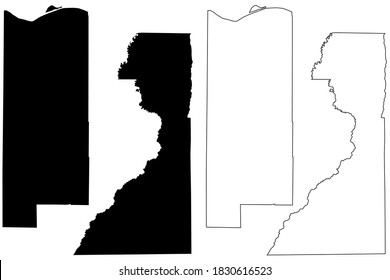 Gasconade and Dunklin County, Missouri (U.S. county, United States of America, USA, U.S., US) map vector illustration, scribble sketch map