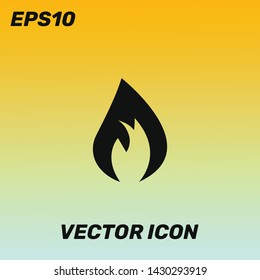 Gas,fire vector icon illustration for web and mobile application isolated on golden gradient background. Premium quality.