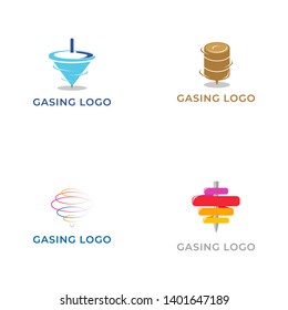 Gasing Toy Logo Design Vector Template
