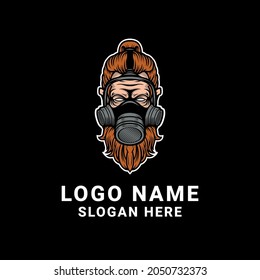 Gask Mask Logo Design Vector