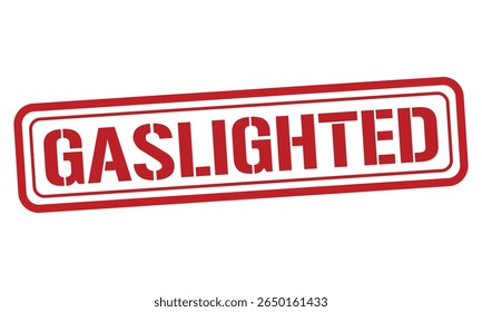 GASLIGHTED red stamp text vector, rubber stamp