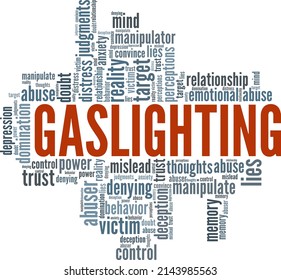 Gaslighting conceptual vector illustration word cloud isolated on white background.