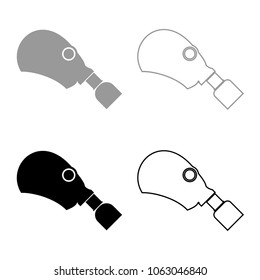 Gasmask or inhaler icon set grey black color