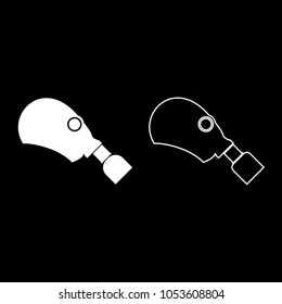 Gasmask or inhaler icon set white color