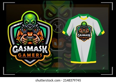 Gasmask mascot. esport logo design