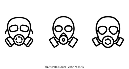 gas-mask outline or line icon design bundle.