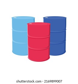 Gasoline Barrel Flat Illustration. Clean Icon Design Element on Isolated White Background