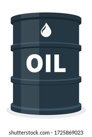 Gasoline barrel isolated, oil, fuel, petroleum, flat vector illustration on white background.