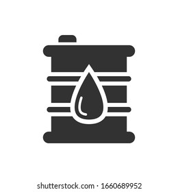 Icono del vector de barril de gasolina sobre fondo blanco.
