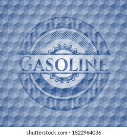 Gasoline blue hexagon badge. Vector Illustration. Detailed.