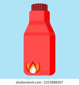 Botella de gasolina para camping en diseño de ilustración de vector plano