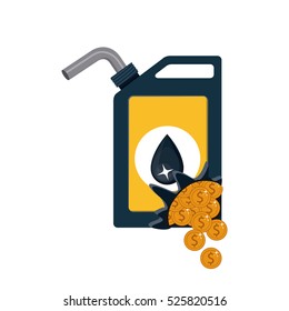 Gasoline can and coins design