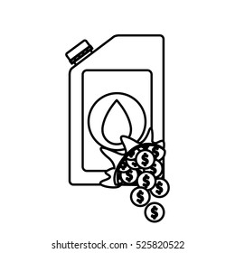 Gasoline can and coins design