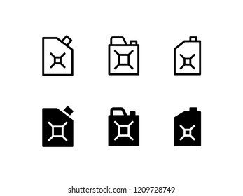 Gasoline Can Icon Logo Vector Symbol. Jerrycan Icon
