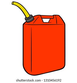 Gasoline Can Illustration - A vector cartoon illustration of a full can of Gasoline.