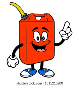 Gasoline Can Pointing - A vector cartoon illustration of a fun Gasoline Can mascot pointing.