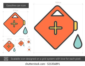 Benzin kann Vektorsymbol einzeln auf weißem Hintergrund. Benzin kann für Infografik, Website oder App ein Online-Icon anbieten. Skalierbares Symbol, das auf einem Gittersystem entworfen wurde.