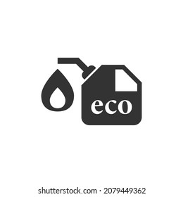Gasoline canister icon in flat style. Petrol can vector illustration on white isolated background. Fuel container sign business concept.