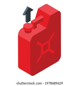 Gasoline canister icon. Isometric of Gasoline canister vector icon for web design isolated on white background