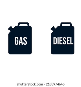 Gasoline Canister Labeled Diesel Gas Black Stock Vector (Royalty Free ...